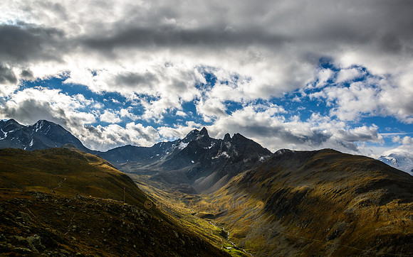 Val Muragl mit Piz Vadret und Piz Muragl