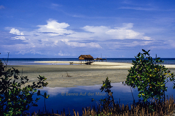 Fischerhütte, auf dem Weg von Manado nach Palu - Nord-Sulawesi
